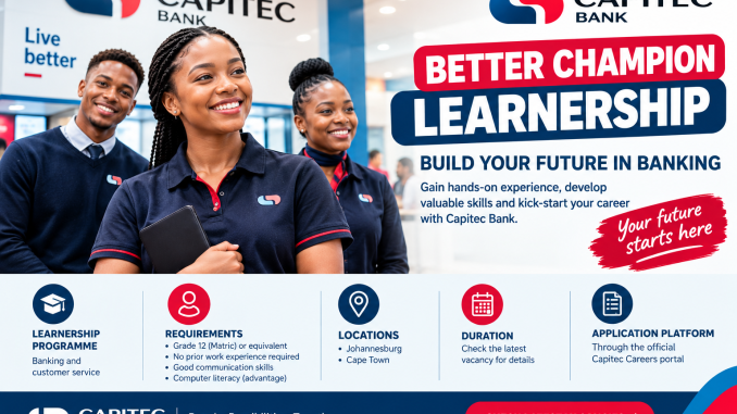 Capitec Bank Better Champion Learnership 2026
