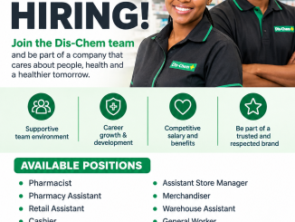 Dis-Chem Retail Store Assistant Job 2026