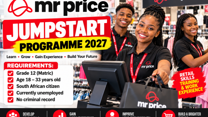 Mr Price JumpStart Programme 2027